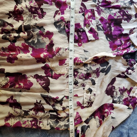 White House Black Market Sheer Silk Blouse - Picture 4 of 7